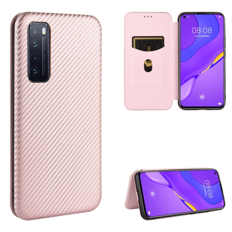 Carbon Fiber Texture Magnetic Horizontal Flip TPU + PC + PU Leather Case with Card Slot, For Huawei Mate 30 Pro, For Huawei Mate 30, For Huawei nova 6 SE / nova 7i, For Huawei P30, For Huawei Honor 10i / 20i, For Huawei Honor 20 / nova 5T��������������...