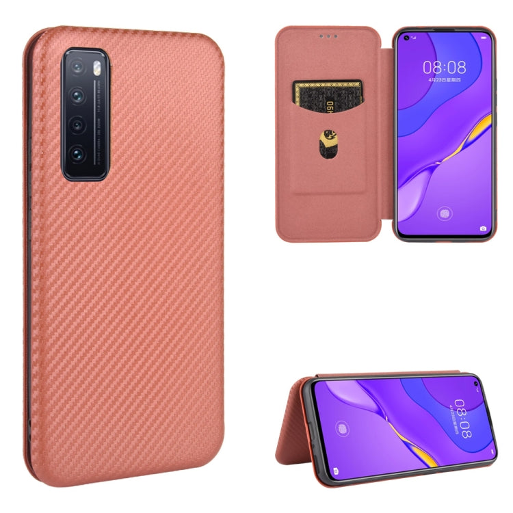 Carbon Fiber Texture Magnetic Horizontal Flip TPU + PC + PU Leather Case with Card Slot, For Huawei Mate 30 Pro, For Huawei Mate 30, For Huawei nova 6 SE / nova 7i, For Huawei P30, For Huawei Honor 10i / 20i, For Huawei Honor 20 / nova 5T��������������...