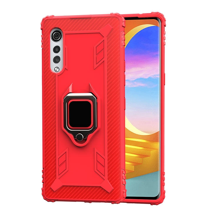 Carbon Fiber Protective Case with 360 Degree Rotating Ring Holder, For LG Velvet / G9, For Motorola E (2020), For OPPO A52 / A72 / A92, For Vivo iQOO 3 5G, For Vivo Z6, For Wiko View 4 / View 4 Lite, For Google Pixel 4A 5G, For Google Pixel 5����������...