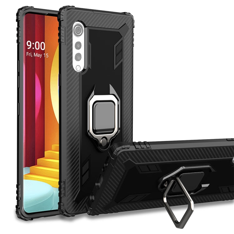Carbon Fiber Protective Case with 360 Degree Rotating Ring Holder, For LG Velvet / G9, For Motorola E (2020), For OPPO A52 / A72 / A92, For Vivo iQOO 3 5G, For Vivo Z6, For Wiko View 4 / View 4 Lite, For Google Pixel 4A 5G, For Google Pixel 5����������...
