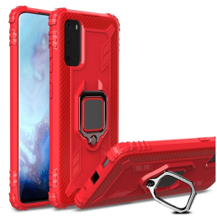 Carbon Fiber Protective Case with 360 Degree Rotating Ring Holder, For LG Velvet / G9, For Motorola E (2020), For OPPO A52 / A72 / A92, For Vivo iQOO 3 5G, For Vivo Z6, For Wiko View 4 / View 4 Lite, For Google Pixel 4A 5G, For Google Pixel 5����������...