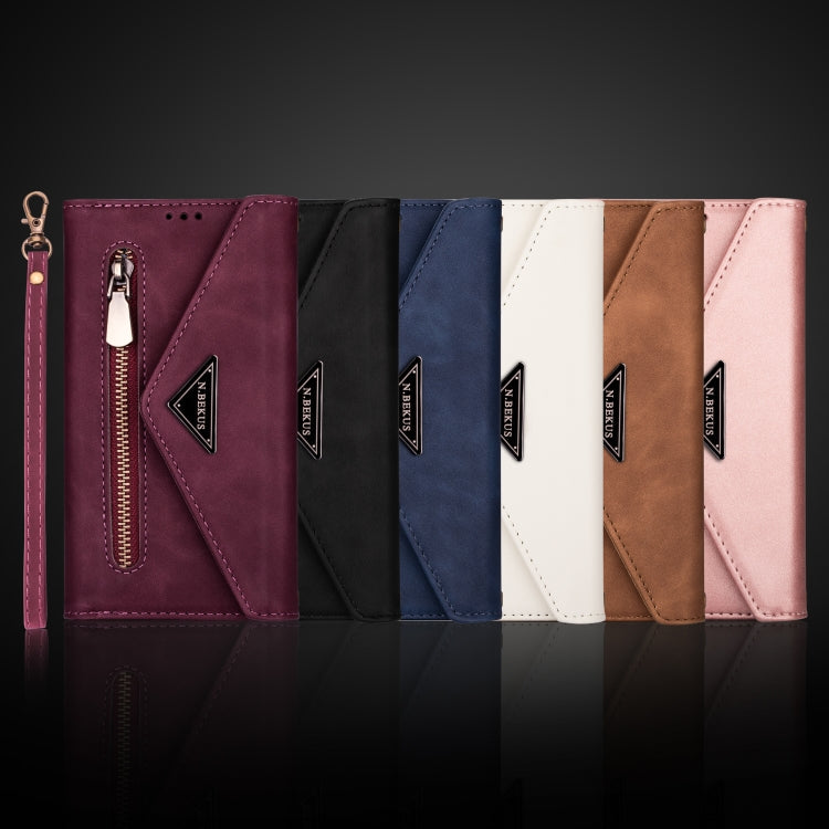 Skin Feel Zipper Horizontal Flip Leather Case with Holder & Card Slots & Photo Frame & Lanyard & Long Rope, For Huawei Mate 10 Lite, For Huawei Mate 10 Pro, For Huawei Mate 20, For Huawei P20, For Huawei P20 Pro, For Huawei P30, For Huawei P30 Lite����...