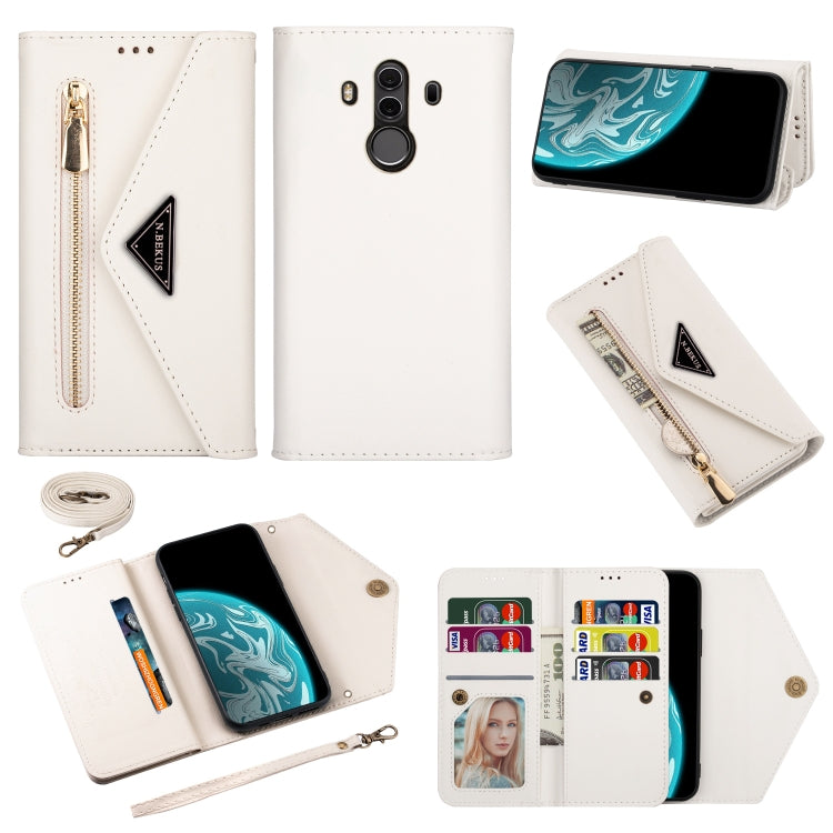 Skin Feel Zipper Horizontal Flip Leather Case with Holder & Card Slots & Photo Frame & Lanyard & Long Rope, For Huawei Mate 10 Lite, For Huawei Mate 10 Pro, For Huawei Mate 20, For Huawei P20, For Huawei P20 Pro, For Huawei P30, For Huawei P30 Lite����...