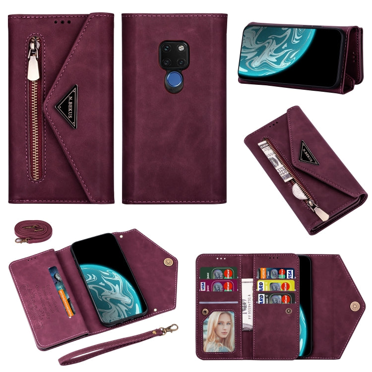 Skin Feel Zipper Horizontal Flip Leather Case with Holder & Card Slots & Photo Frame & Lanyard & Long Rope, For Huawei Mate 10 Lite, For Huawei Mate 10 Pro, For Huawei Mate 20, For Huawei P20, For Huawei P20 Pro, For Huawei P30, For Huawei P30 Lite����...
