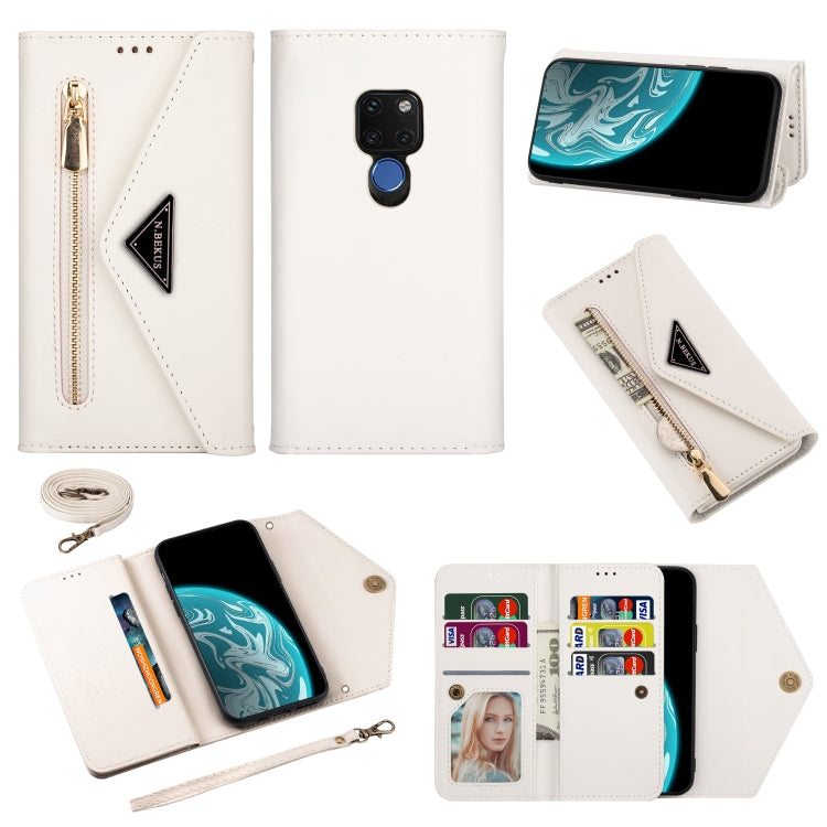 Skin Feel Zipper Horizontal Flip Leather Case with Holder & Card Slots & Photo Frame & Lanyard & Long Rope, For Huawei Mate 10 Lite, For Huawei Mate 10 Pro, For Huawei Mate 20, For Huawei P20, For Huawei P20 Pro, For Huawei P30, For Huawei P30 Lite����...