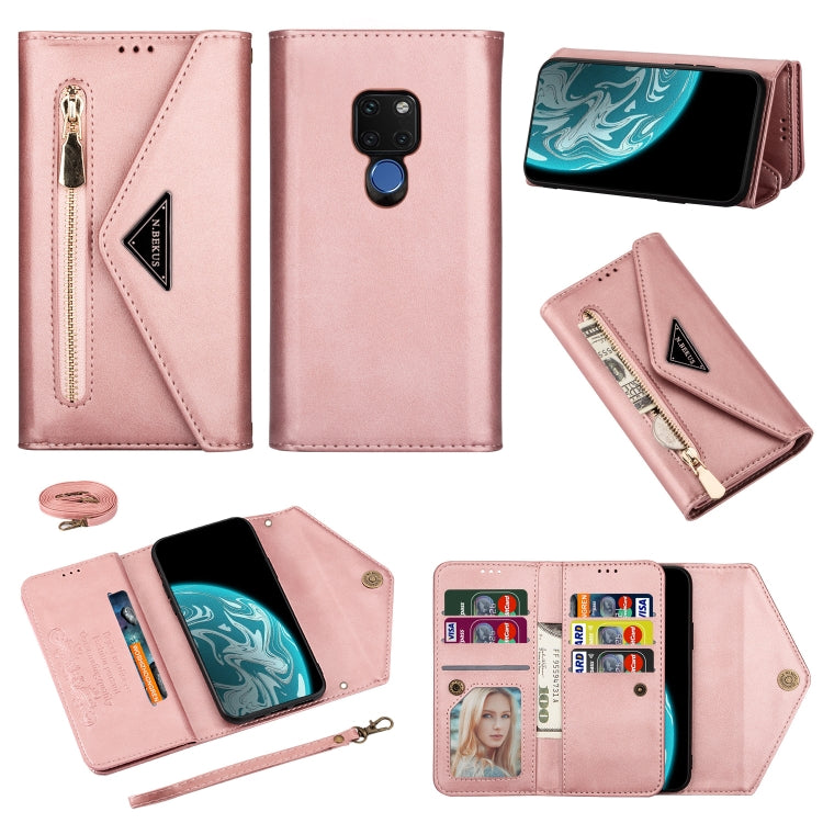 Skin Feel Zipper Horizontal Flip Leather Case with Holder & Card Slots & Photo Frame & Lanyard & Long Rope, For Huawei Mate 10 Lite, For Huawei Mate 10 Pro, For Huawei Mate 20, For Huawei P20, For Huawei P20 Pro, For Huawei P30, For Huawei P30 Lite����...