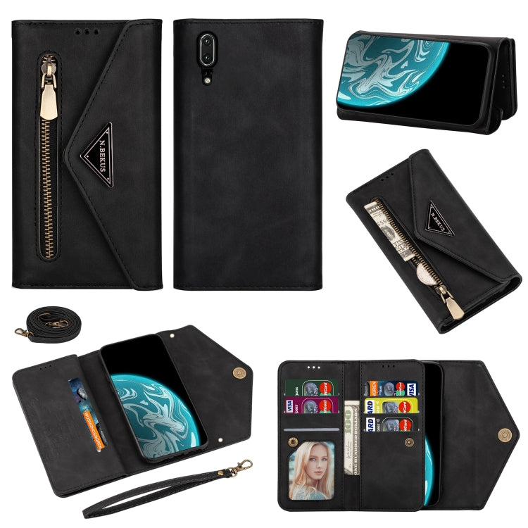 Skin Feel Zipper Horizontal Flip Leather Case with Holder & Card Slots & Photo Frame & Lanyard & Long Rope, For Huawei Mate 10 Lite, For Huawei Mate 10 Pro, For Huawei Mate 20, For Huawei P20, For Huawei P20 Pro, For Huawei P30, For Huawei P30 Lite����...