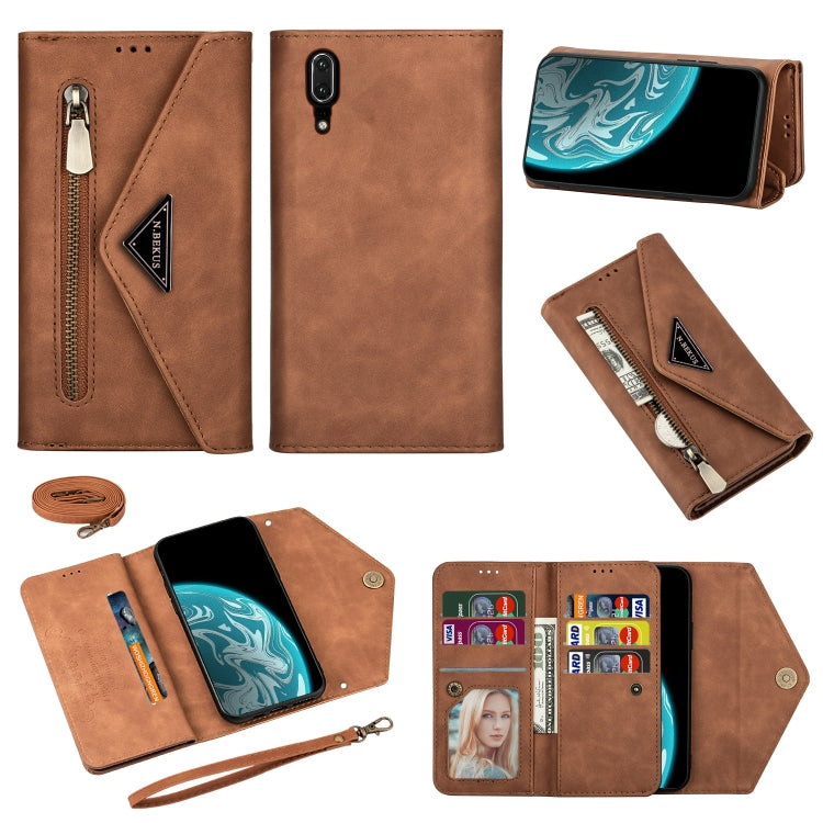 Skin Feel Zipper Horizontal Flip Leather Case with Holder & Card Slots & Photo Frame & Lanyard & Long Rope, For Huawei Mate 10 Lite, For Huawei Mate 10 Pro, For Huawei Mate 20, For Huawei P20, For Huawei P20 Pro, For Huawei P30, For Huawei P30 Lite����...