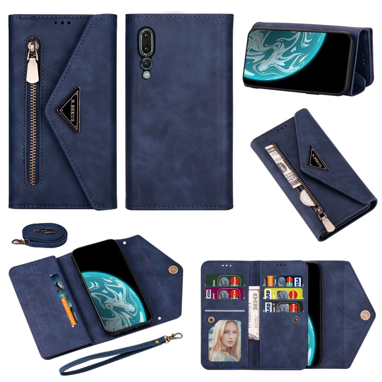 Skin Feel Zipper Horizontal Flip Leather Case with Holder & Card Slots & Photo Frame & Lanyard & Long Rope, For Huawei Mate 10 Lite, For Huawei Mate 10 Pro, For Huawei Mate 20, For Huawei P20, For Huawei P20 Pro, For Huawei P30, For Huawei P30 Lite����...