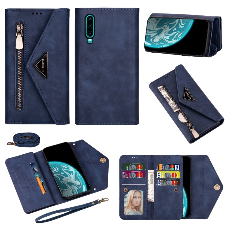 Skin Feel Zipper Horizontal Flip Leather Case with Holder & Card Slots & Photo Frame & Lanyard & Long Rope, For Huawei Mate 10 Lite, For Huawei Mate 10 Pro, For Huawei Mate 20, For Huawei P20, For Huawei P20 Pro, For Huawei P30, For Huawei P30 Lite����...
