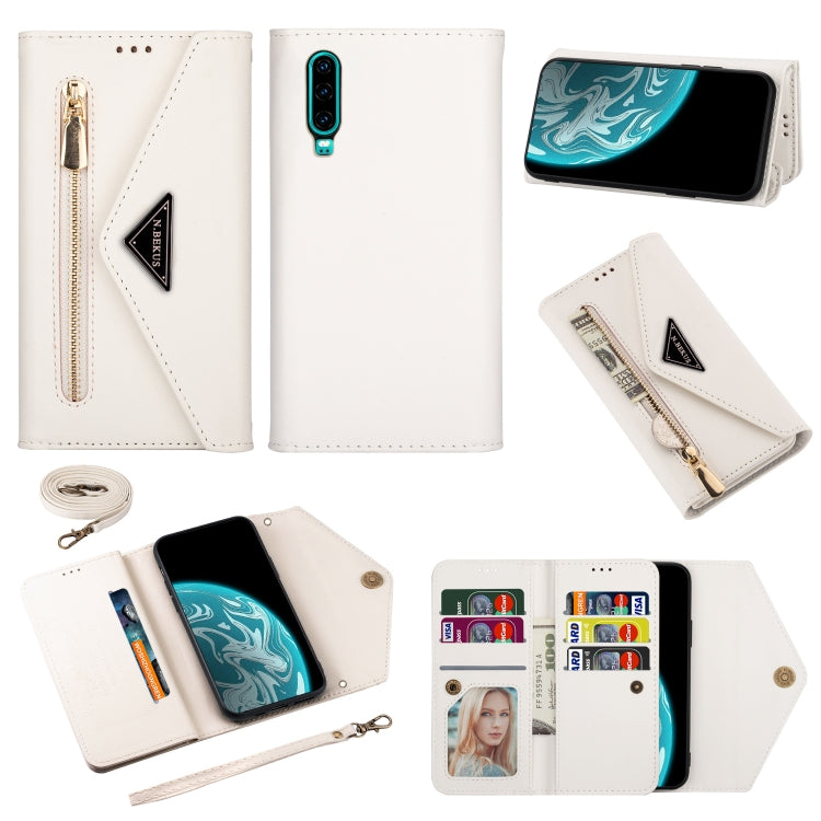 Skin Feel Zipper Horizontal Flip Leather Case with Holder & Card Slots & Photo Frame & Lanyard & Long Rope, For Huawei Mate 10 Lite, For Huawei Mate 10 Pro, For Huawei Mate 20, For Huawei P20, For Huawei P20 Pro, For Huawei P30, For Huawei P30 Lite����...