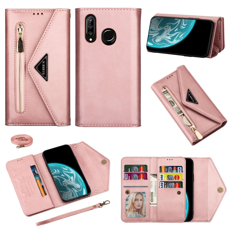 Skin Feel Zipper Horizontal Flip Leather Case with Holder & Card Slots & Photo Frame & Lanyard & Long Rope, For Huawei Mate 10 Lite, For Huawei Mate 10 Pro, For Huawei Mate 20, For Huawei P20, For Huawei P20 Pro, For Huawei P30, For Huawei P30 Lite����...