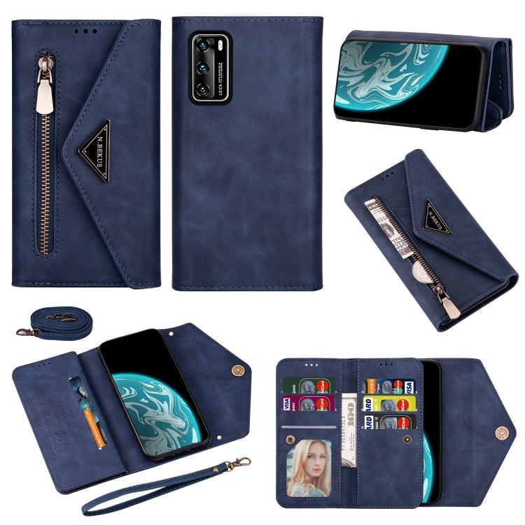 Skin Feel Zipper Horizontal Flip Leather Case with Holder & Card Slots & Photo Frame & Lanyard & Long Rope, For Huawei Mate 10 Lite, For Huawei Mate 10 Pro, For Huawei Mate 20, For Huawei P20, For Huawei P20 Pro, For Huawei P30, For Huawei P30 Lite����...