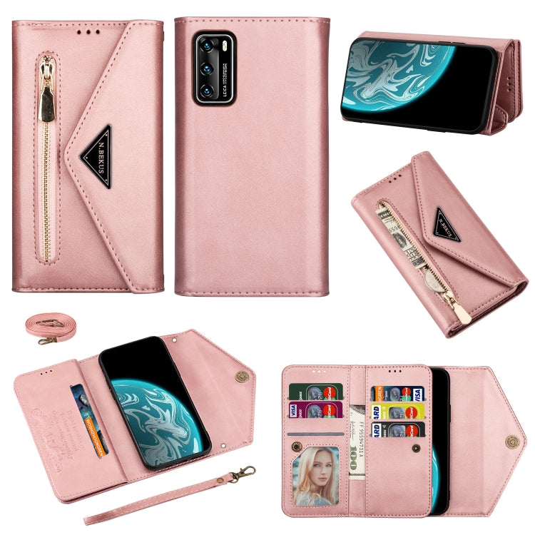 Skin Feel Zipper Horizontal Flip Leather Case with Holder & Card Slots & Photo Frame & Lanyard & Long Rope, For Huawei Mate 10 Lite, For Huawei Mate 10 Pro, For Huawei Mate 20, For Huawei P20, For Huawei P20 Pro, For Huawei P30, For Huawei P30 Lite����...