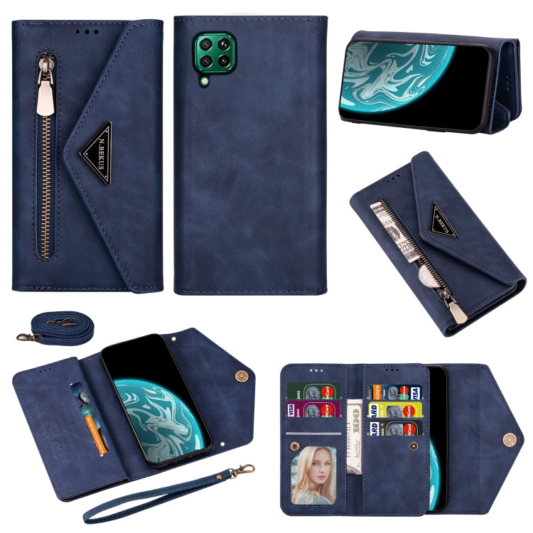 Skin Feel Zipper Horizontal Flip Leather Case with Holder & Card Slots & Photo Frame & Lanyard & Long Rope, For Huawei Mate 10 Lite, For Huawei Mate 10 Pro, For Huawei Mate 20, For Huawei P20, For Huawei P20 Pro, For Huawei P30, For Huawei P30 Lite����...