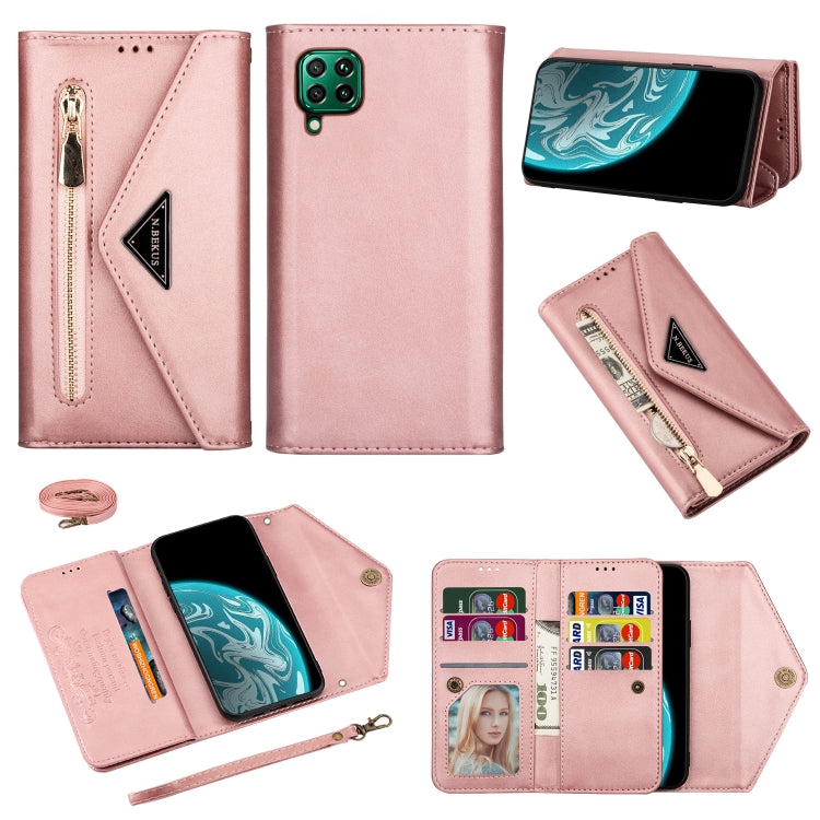 Skin Feel Zipper Horizontal Flip Leather Case with Holder & Card Slots & Photo Frame & Lanyard & Long Rope, For Huawei Mate 10 Lite, For Huawei Mate 10 Pro, For Huawei Mate 20, For Huawei P20, For Huawei P20 Pro, For Huawei P30, For Huawei P30 Lite����...