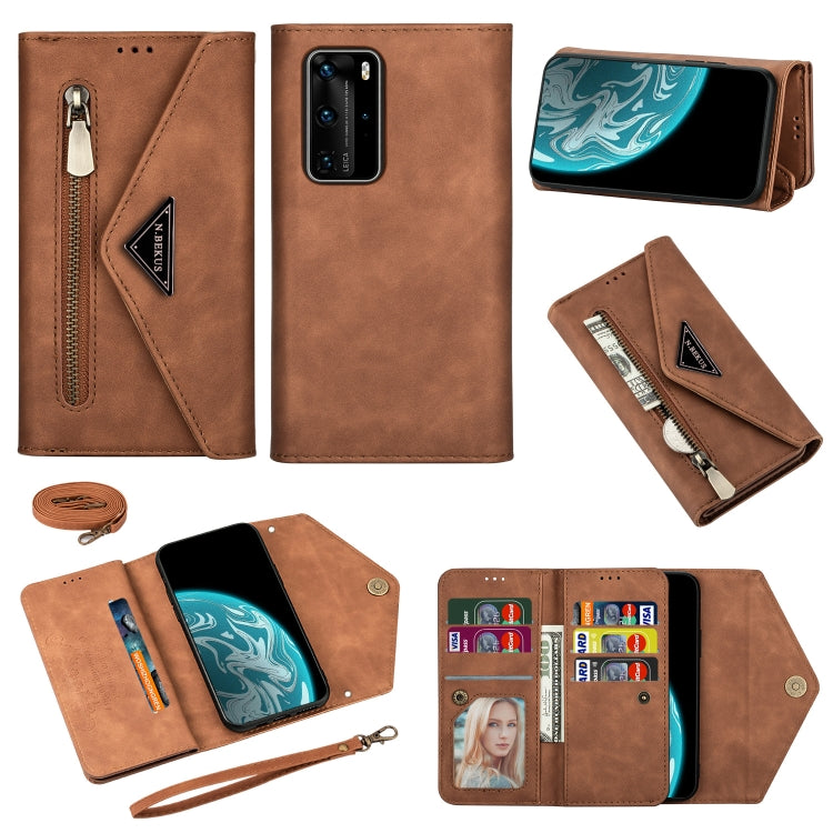 Skin Feel Zipper Horizontal Flip Leather Case with Holder & Card Slots & Photo Frame & Lanyard & Long Rope, For Huawei Mate 10 Lite, For Huawei Mate 10 Pro, For Huawei Mate 20, For Huawei P20, For Huawei P20 Pro, For Huawei P30, For Huawei P30 Lite����...