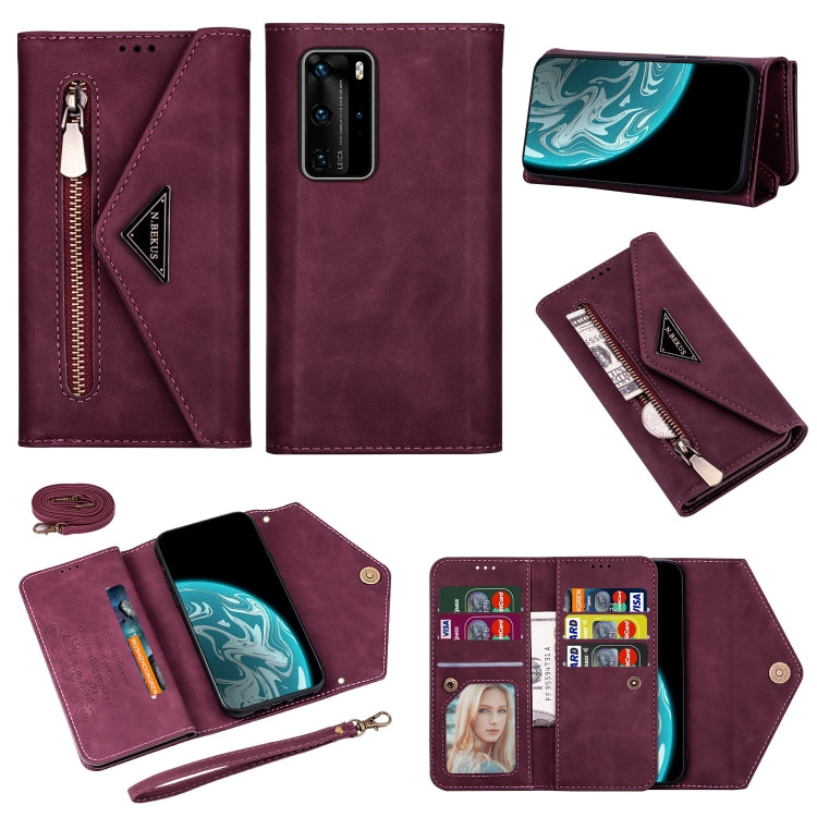 Skin Feel Zipper Horizontal Flip Leather Case with Holder & Card Slots & Photo Frame & Lanyard & Long Rope, For Huawei Mate 10 Lite, For Huawei Mate 10 Pro, For Huawei Mate 20, For Huawei P20, For Huawei P20 Pro, For Huawei P30, For Huawei P30 Lite����...