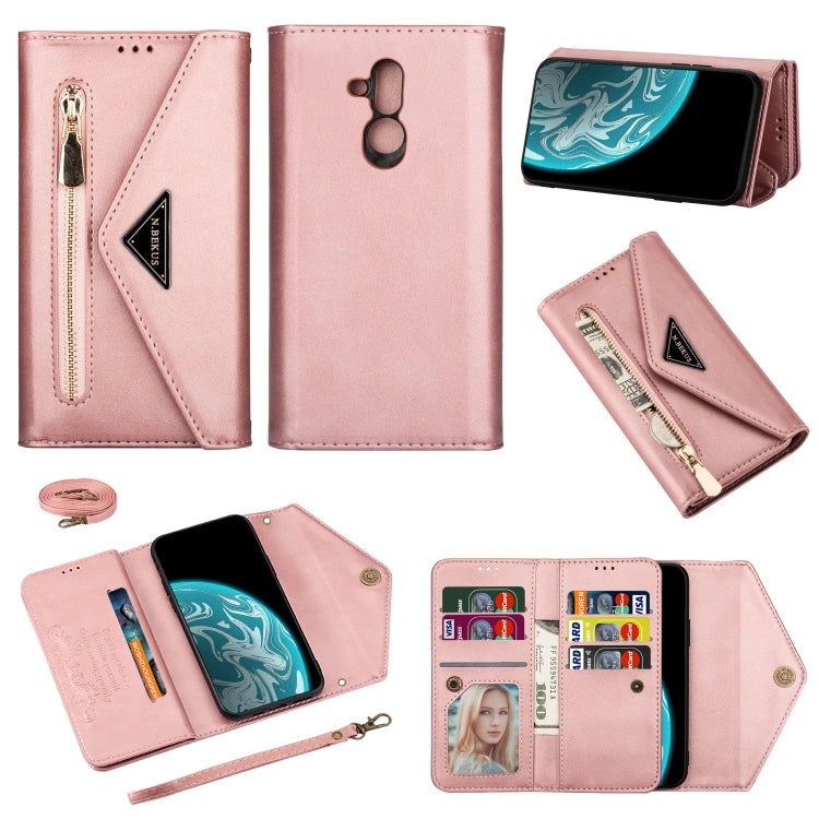 Skin Feel Zipper Horizontal Flip Leather Case with Holder & Card Slots & Photo Frame & Lanyard & Long Rope, For Huawei Mate 10 Lite, For Huawei Mate 10 Pro, For Huawei Mate 20, For Huawei P20, For Huawei P20 Pro, For Huawei P30, For Huawei P30 Lite����...