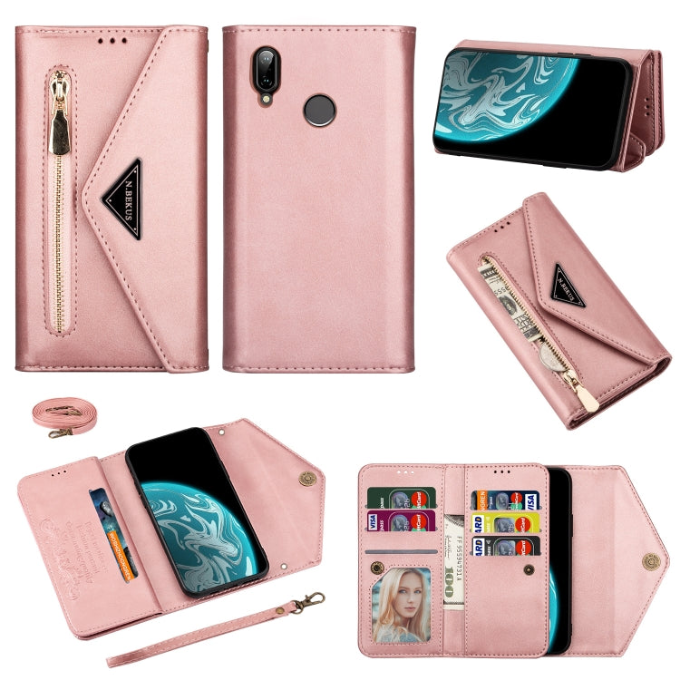 Skin Feel Zipper Horizontal Flip Leather Case with Holder & Card Slots & Photo Frame & Lanyard & Long Rope, For Huawei Mate 10 Lite, For Huawei Mate 10 Pro, For Huawei Mate 20, For Huawei P20, For Huawei P20 Pro, For Huawei P30, For Huawei P30 Lite����...