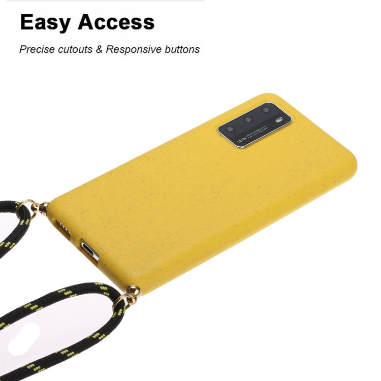 Wheat Straw Material + TPU Protective Case with Lanyard, For Huawei P40, For Huawei P40 Lite, For Huawei P40 Pro, For Samsung Galaxy Note20, For Samsung Galaxy Note20 Ultra