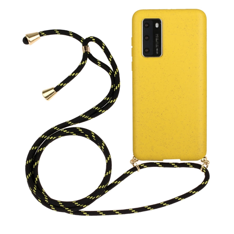 Wheat Straw Material + TPU Protective Case with Lanyard, For Huawei P40, For Huawei P40 Lite, For Huawei P40 Pro, For Samsung Galaxy Note20, For Samsung Galaxy Note20 Ultra