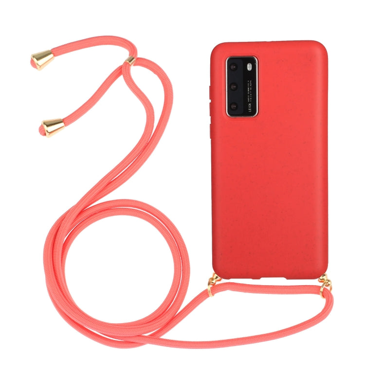 Wheat Straw Material + TPU Protective Case with Lanyard, For Huawei P40, For Huawei P40 Lite, For Huawei P40 Pro, For Samsung Galaxy Note20, For Samsung Galaxy Note20 Ultra