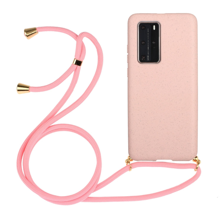 Wheat Straw Material + TPU Protective Case with Lanyard, For Huawei P40, For Huawei P40 Lite, For Huawei P40 Pro, For Samsung Galaxy Note20, For Samsung Galaxy Note20 Ultra