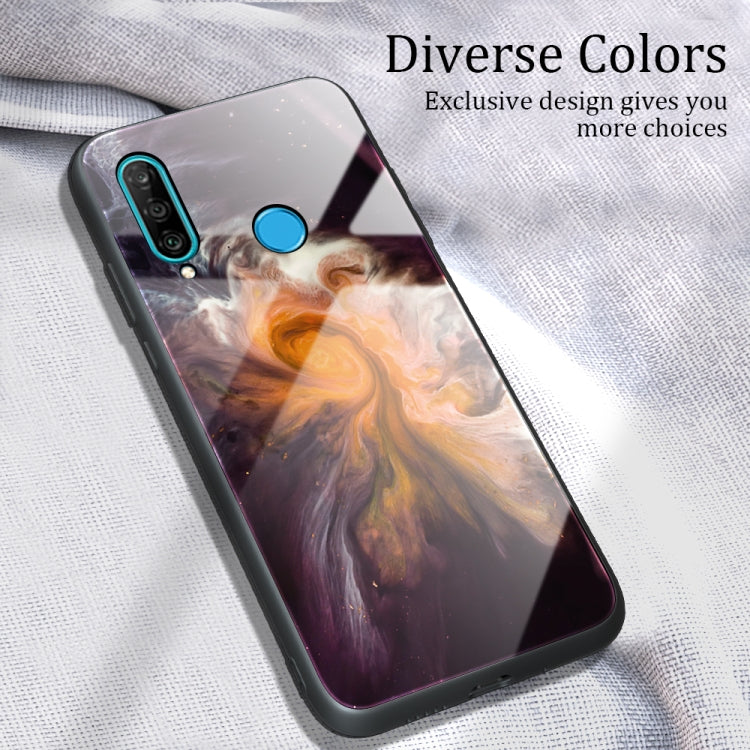 Marble Pattern Glass Protective Case, For Huawei P30 lite / nova 4e, For Huawei P30 Pro, For Huawei Y9 Prime (2019) / P Smart Z