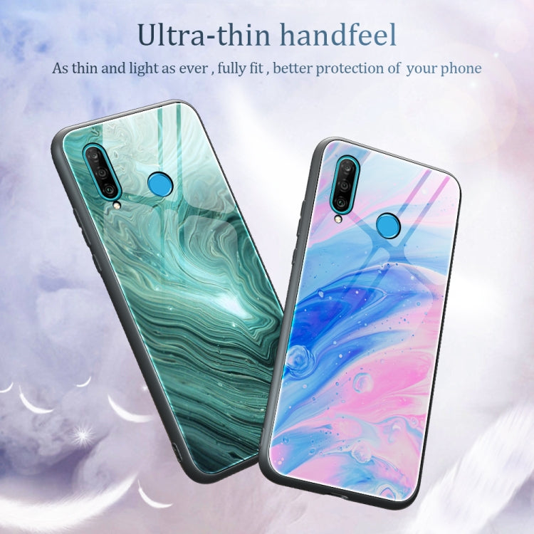 Marble Pattern Glass Protective Case, For Huawei P30 lite / nova 4e, For Huawei P30 Pro, For Huawei Y9 Prime (2019) / P Smart Z