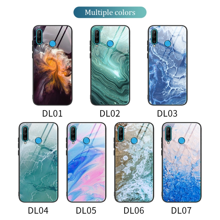 Marble Pattern Glass Protective Case, For Huawei P30 lite / nova 4e, For Huawei P30 Pro, For Huawei Y9 Prime (2019) / P Smart Z