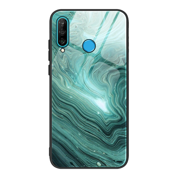Marble Pattern Glass Protective Case, For Huawei P30 lite / nova 4e, For Huawei P30 Pro, For Huawei Y9 Prime (2019) / P Smart Z