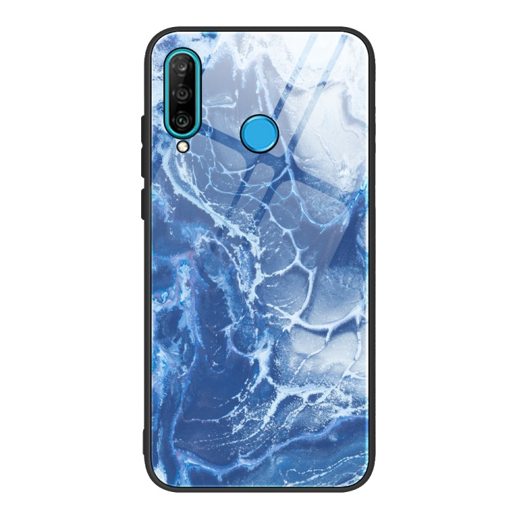 Marble Pattern Glass Protective Case, For Huawei P30 lite / nova 4e, For Huawei P30 Pro, For Huawei Y9 Prime (2019) / P Smart Z