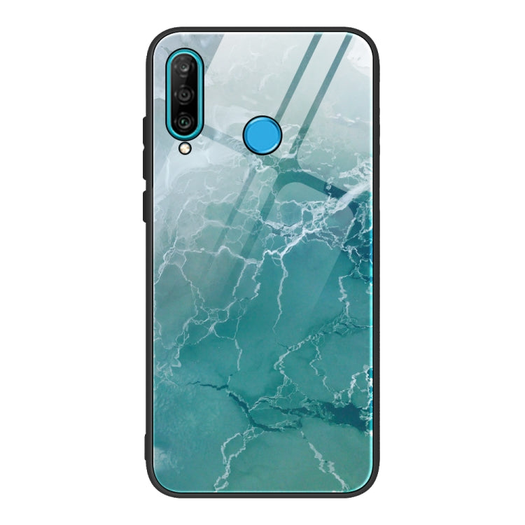 Marble Pattern Glass Protective Case, For Huawei P30 lite / nova 4e, For Huawei P30 Pro, For Huawei Y9 Prime (2019) / P Smart Z
