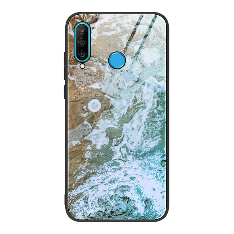 Marble Pattern Glass Protective Case, For Huawei P30 lite / nova 4e, For Huawei P30 Pro, For Huawei Y9 Prime (2019) / P Smart Z