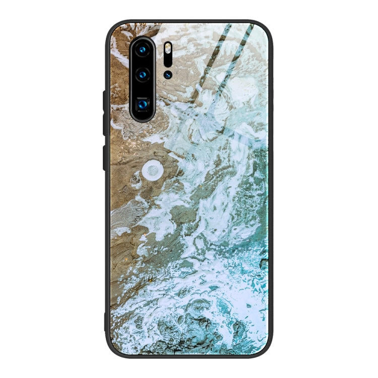 Marble Pattern Glass Protective Case, For Huawei P30 lite / nova 4e, For Huawei P30 Pro, For Huawei Y9 Prime (2019) / P Smart Z