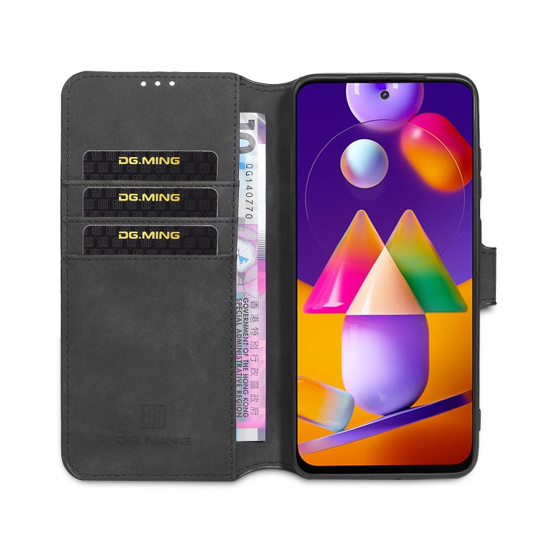 DG.MING Retro Oil Side Horizontal Flip Case with Holder & Card Slots & Wallet, For Samsung Galaxy M31s, For Samsung Galaxy S20 FE
