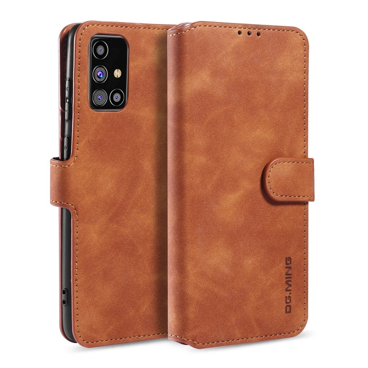 DG.MING Retro Oil Side Horizontal Flip Case with Holder & Card Slots & Wallet, For Samsung Galaxy M31s, For Samsung Galaxy S20 FE