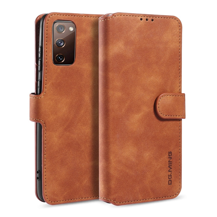 DG.MING Retro Oil Side Horizontal Flip Case with Holder & Card Slots & Wallet, For Samsung Galaxy M31s, For Samsung Galaxy S20 FE