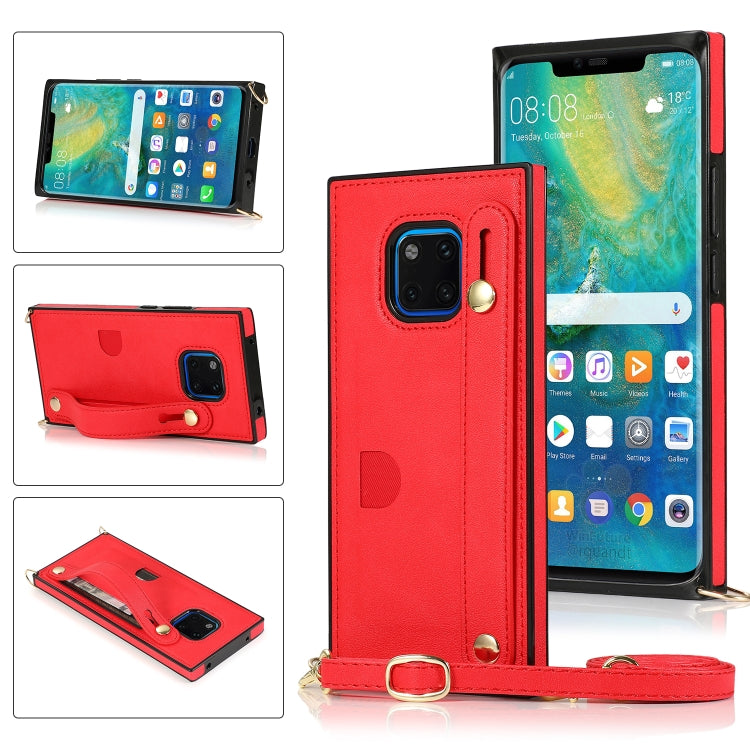 Wrist Strap PU+TPU Shockproof Protective Case with Crossbody Lanyard & Holder & Card Slot, For Huawei Mate 20, For Huawei Mate 20 Lite, For Huawei Mate 20 Pro, For Huawei Mate 30, For Huawei P30, For Huawei P30 Lite, For Huawei P30 Pro, For Huawei P40�...