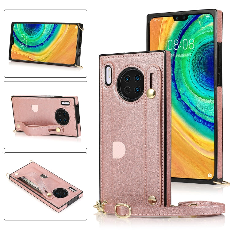Wrist Strap PU+TPU Shockproof Protective Case with Crossbody Lanyard & Holder & Card Slot, For Huawei Mate 20, For Huawei Mate 20 Lite, For Huawei Mate 20 Pro, For Huawei Mate 30, For Huawei P30, For Huawei P30 Lite, For Huawei P30 Pro, For Huawei P40�...
