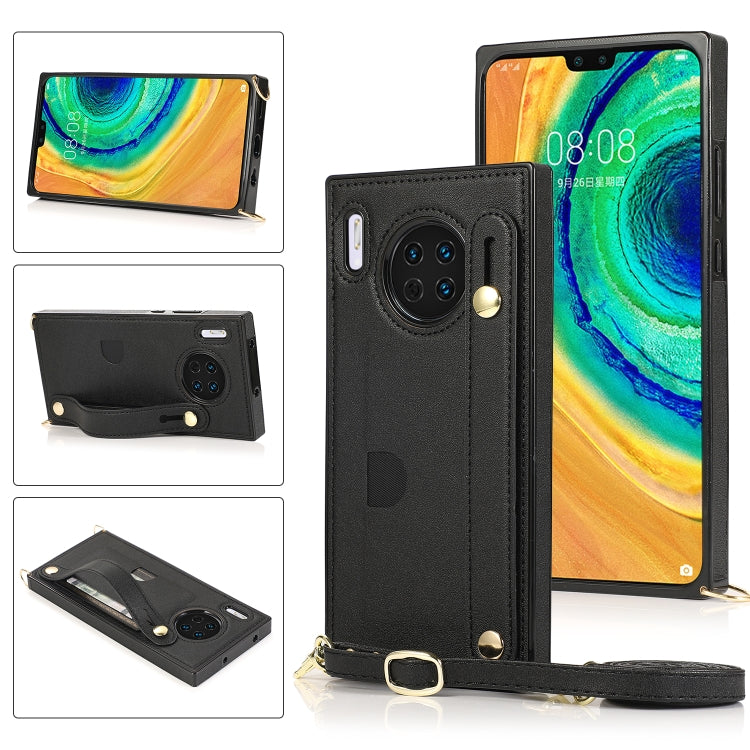 Wrist Strap PU+TPU Shockproof Protective Case with Crossbody Lanyard & Holder & Card Slot, For Huawei Mate 20, For Huawei Mate 20 Lite, For Huawei Mate 20 Pro, For Huawei Mate 30, For Huawei P30, For Huawei P30 Lite, For Huawei P30 Pro, For Huawei P40�...