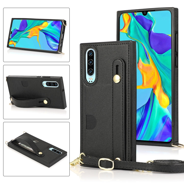 Wrist Strap PU+TPU Shockproof Protective Case with Crossbody Lanyard & Holder & Card Slot, For Huawei Mate 20, For Huawei Mate 20 Lite, For Huawei Mate 20 Pro, For Huawei Mate 30, For Huawei P30, For Huawei P30 Lite, For Huawei P30 Pro, For Huawei P40�...