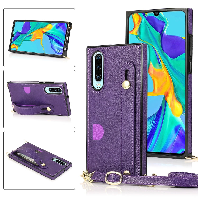 Wrist Strap PU+TPU Shockproof Protective Case with Crossbody Lanyard & Holder & Card Slot, For Huawei Mate 20, For Huawei Mate 20 Lite, For Huawei Mate 20 Pro, For Huawei Mate 30, For Huawei P30, For Huawei P30 Lite, For Huawei P30 Pro, For Huawei P40�...