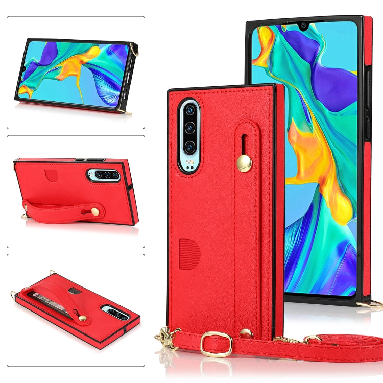 Wrist Strap PU+TPU Shockproof Protective Case with Crossbody Lanyard & Holder & Card Slot, For Huawei Mate 20, For Huawei Mate 20 Lite, For Huawei Mate 20 Pro, For Huawei Mate 30, For Huawei P30, For Huawei P30 Lite, For Huawei P30 Pro, For Huawei P40�...