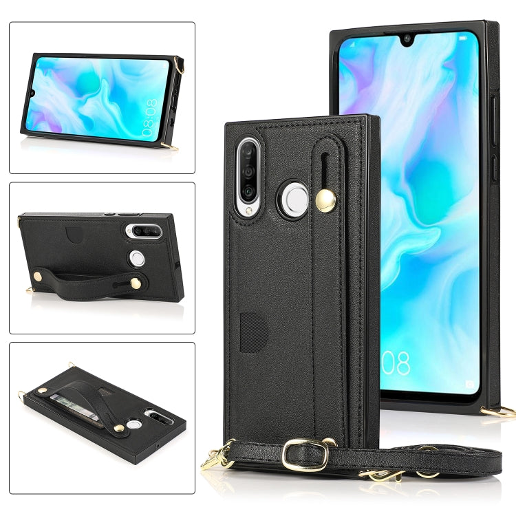 Wrist Strap PU+TPU Shockproof Protective Case with Crossbody Lanyard & Holder & Card Slot, For Huawei Mate 20, For Huawei Mate 20 Lite, For Huawei Mate 20 Pro, For Huawei Mate 30, For Huawei P30, For Huawei P30 Lite, For Huawei P30 Pro, For Huawei P40�...