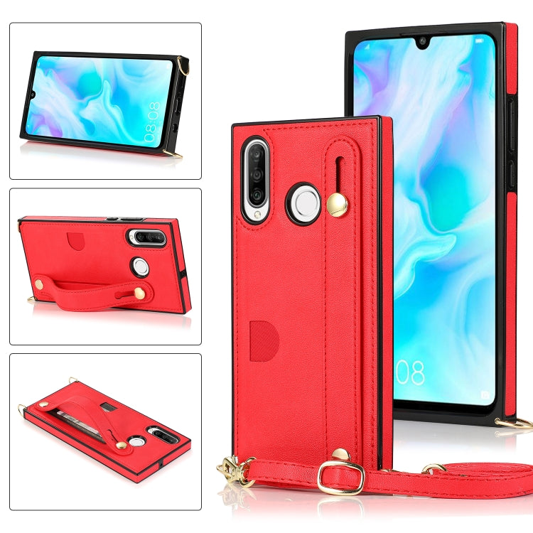 Wrist Strap PU+TPU Shockproof Protective Case with Crossbody Lanyard & Holder & Card Slot, For Huawei Mate 20, For Huawei Mate 20 Lite, For Huawei Mate 20 Pro, For Huawei Mate 30, For Huawei P30, For Huawei P30 Lite, For Huawei P30 Pro, For Huawei P40�...