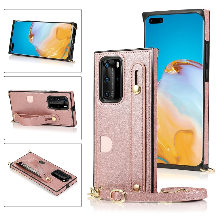 Wrist Strap PU+TPU Shockproof Protective Case with Crossbody Lanyard & Holder & Card Slot, For Huawei Mate 20, For Huawei Mate 20 Lite, For Huawei Mate 20 Pro, For Huawei Mate 30, For Huawei P30, For Huawei P30 Lite, For Huawei P30 Pro, For Huawei P40�...