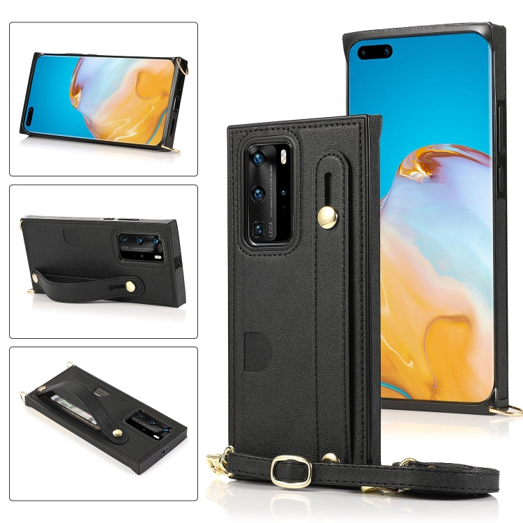 Wrist Strap PU+TPU Shockproof Protective Case with Crossbody Lanyard & Holder & Card Slot, For Huawei Mate 20, For Huawei Mate 20 Lite, For Huawei Mate 20 Pro, For Huawei Mate 30, For Huawei P30, For Huawei P30 Lite, For Huawei P30 Pro, For Huawei P40�...