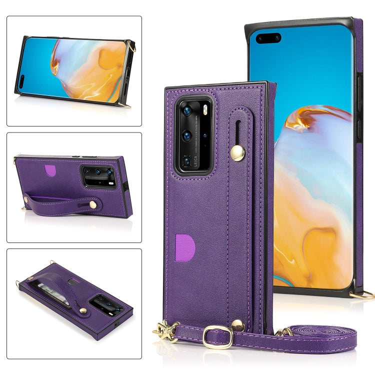 Wrist Strap PU+TPU Shockproof Protective Case with Crossbody Lanyard & Holder & Card Slot, For Huawei Mate 20, For Huawei Mate 20 Lite, For Huawei Mate 20 Pro, For Huawei Mate 30, For Huawei P30, For Huawei P30 Lite, For Huawei P30 Pro, For Huawei P40�...